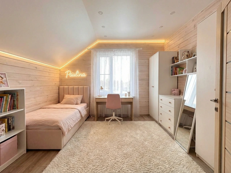 Дизайн интерьера в стиле Сканди — Детская от нейросети RoomGPT