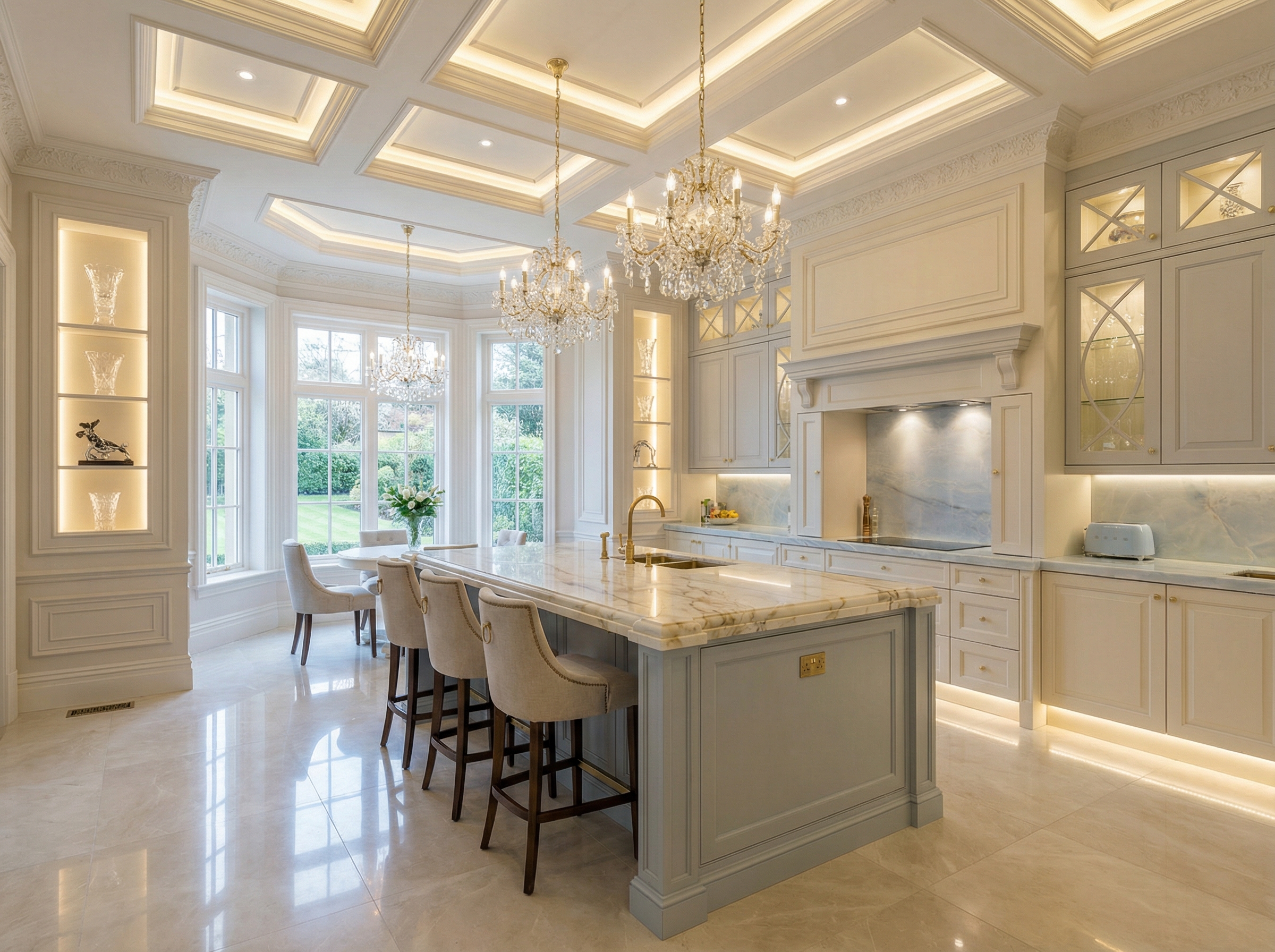 Дизайн кухни в стиле Классика — фото интерьера от нейросети RoomGPT