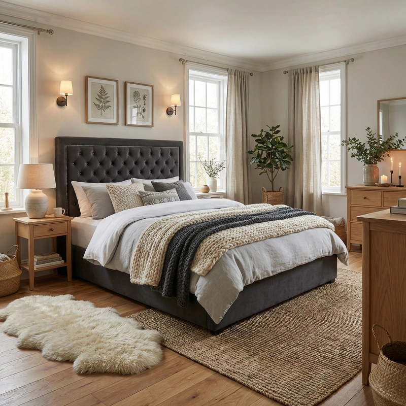 Дизайн интерьера в стиле Хюгге — Спальня от нейросети RoomGPT