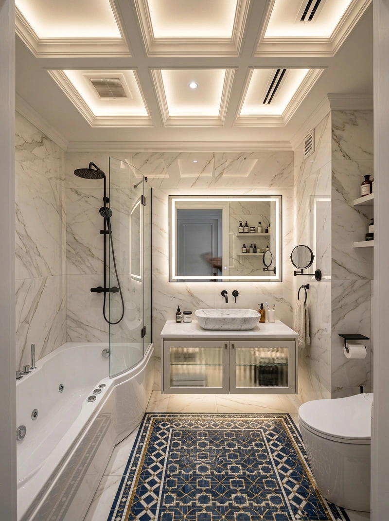 Дизайн интерьера в стиле Контемпорари — Ванная от нейросети RoomGPT