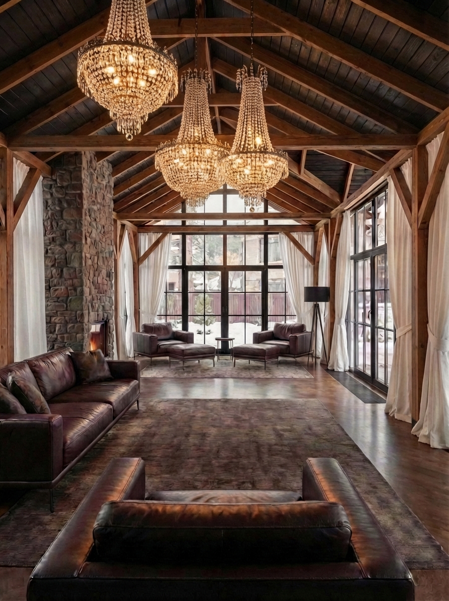 Дизайн гостиной в стиле Блэктэк — фото интерьера от нейросети RoomGPT