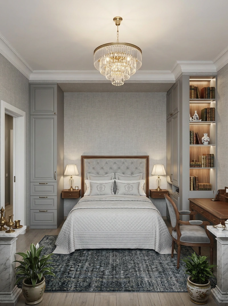 Дизайн интерьера в стиле Классика — Спальня от нейросети RoomGPT