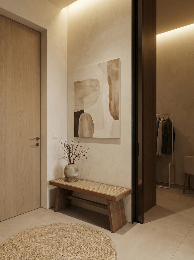 Дизайн ванной в стиле Japandi — фото интерьера от нейросети RoomGPT