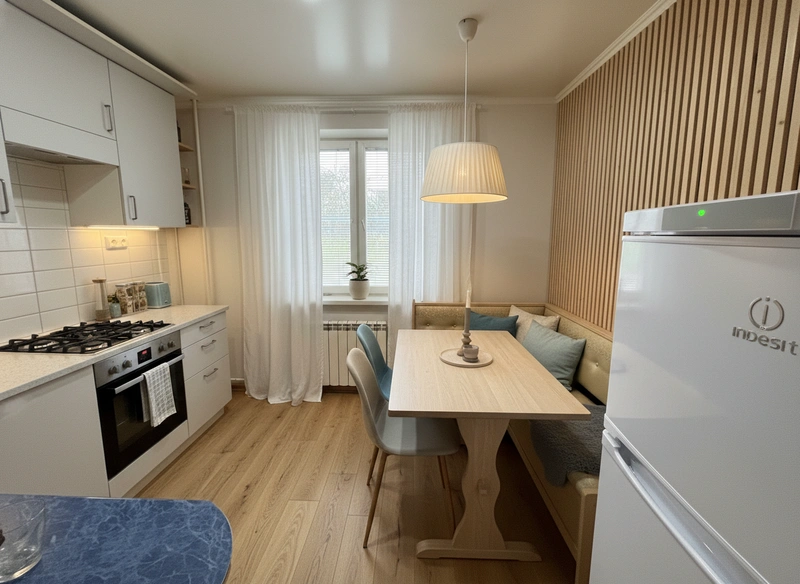 Дизайн интерьера в стиле Хюгге — Кухня от нейросети RoomGPT