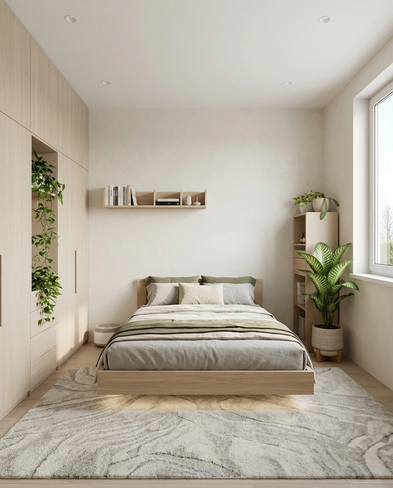 Дизайн интерьера в стиле Сканди — Спальня от нейросети RoomGPT