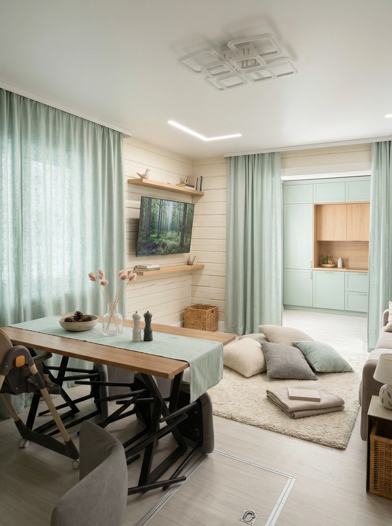 Дизайн интерьера в стиле Хюгге — Гостиная от нейросети RoomGPT