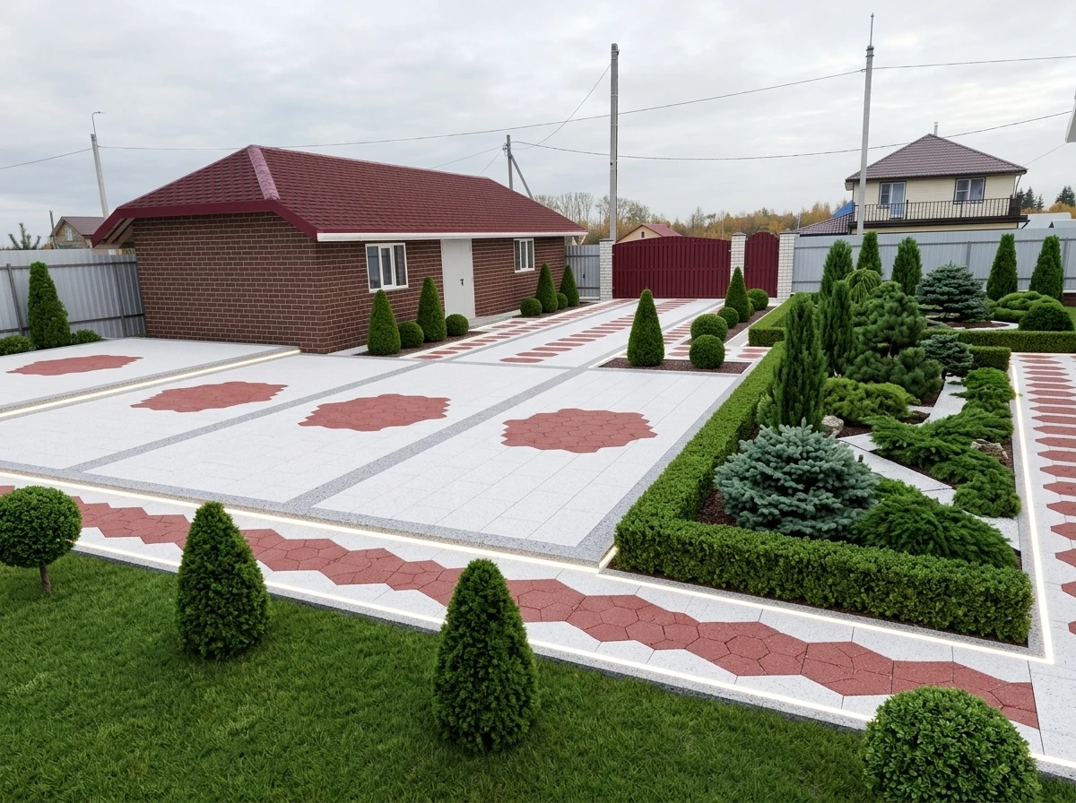 Дизайн участка в стиле Классика — фото участка от нейросети RoomGPT