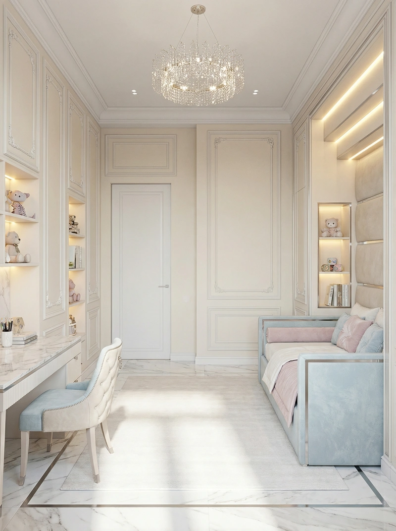 Дизайн детской в стиле Классика — фото интерьера от нейросети RoomGPT