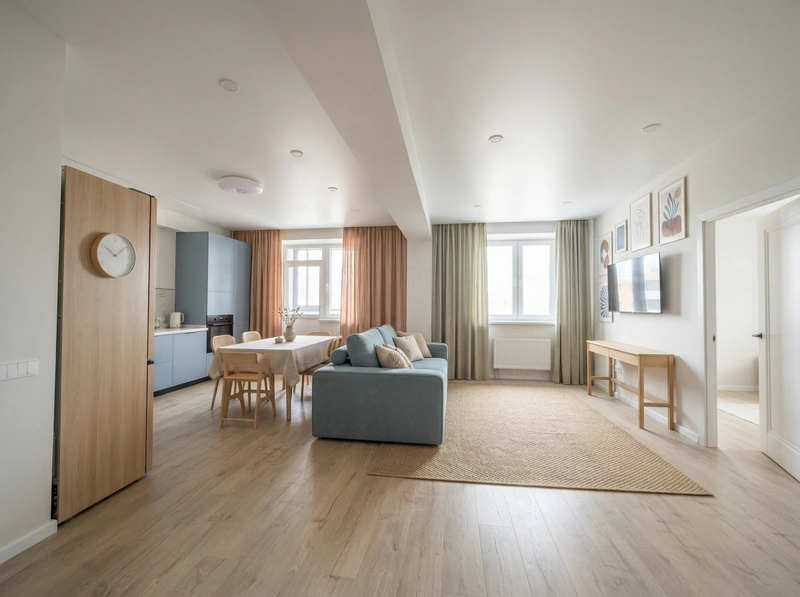 Дизайн гостиной в стиле Сканди — фото интерьера от нейросети RoomGPT