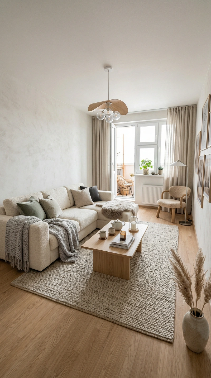 Дизайн интерьера в стиле Хюгге — Гостиная от нейросети RoomGPT