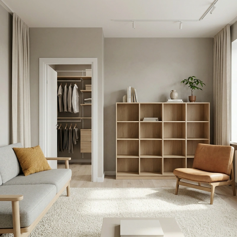 Дизайн гостиной в стиле Сканди — фото интерьера от нейросети RoomGPT