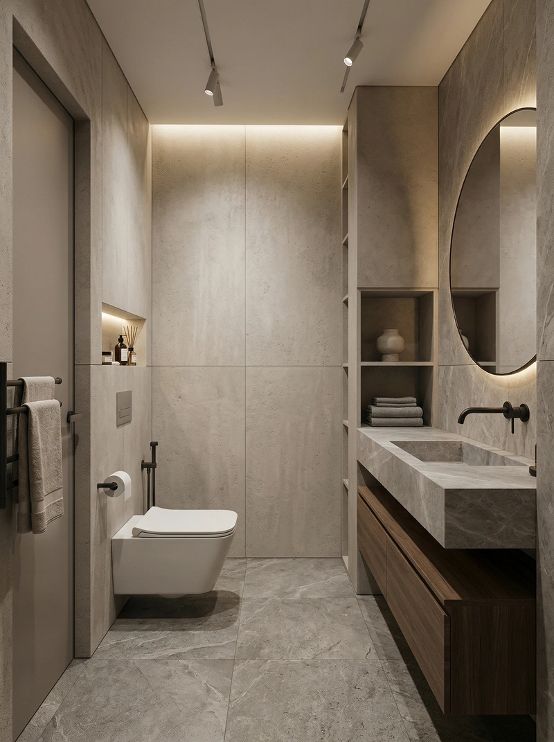Дизайн ванной в стиле Минимализм — фото интерьера от нейросети RoomGPT