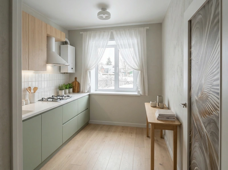 Дизайн кухни в стиле Сканди — фото интерьера от нейросети RoomGPT