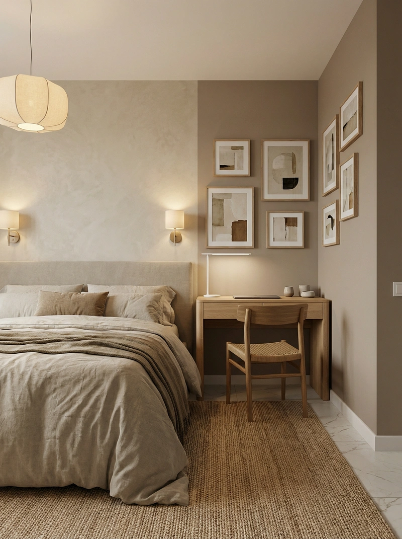 Дизайн спальни в стиле Japandi — фото интерьера от нейросети RoomGPT