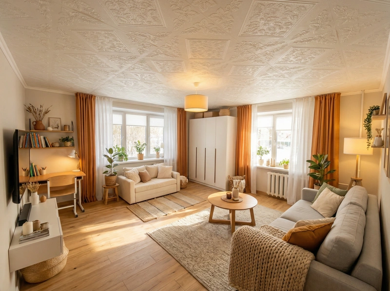 Дизайн интерьера в стиле Хюгге — Гостиная от нейросети RoomGPT