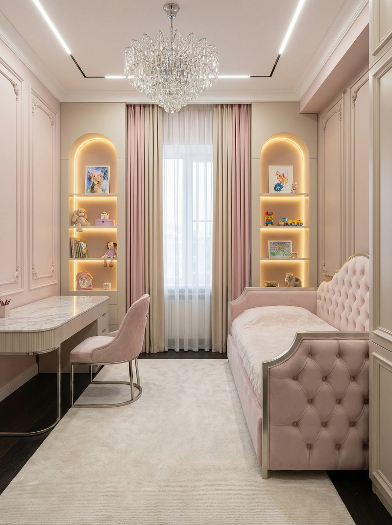 Дизайн интерьера в стиле Классика — Детская от нейросети RoomGPT