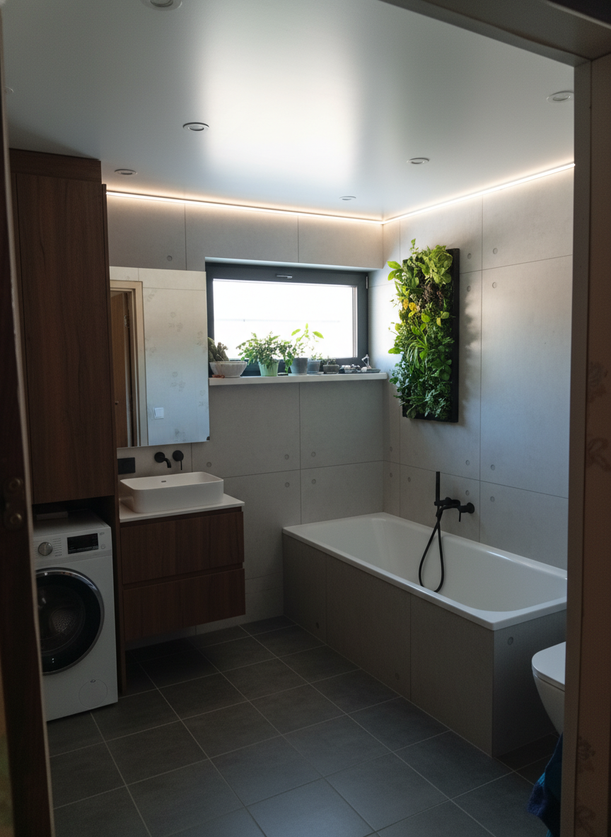 Дизайн ванной в стиле Минимализм — фото интерьера от нейросети RoomGPT