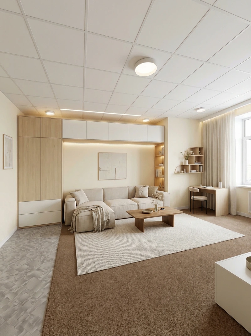 Дизайн интерьера в стиле Минимализм — Гостиная от нейросети RoomGPT