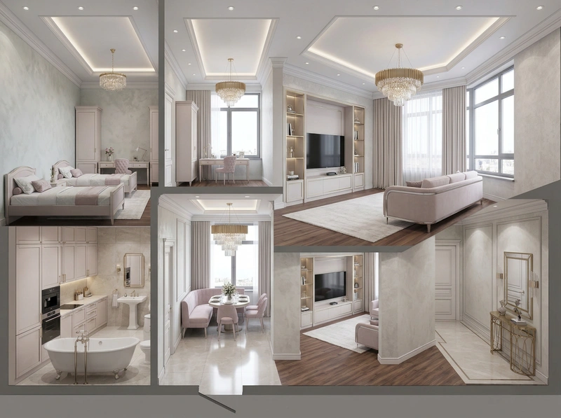 Дизайн гостиной в стиле Неоклассика — фото интерьера от нейросети RoomGPT