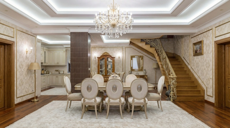 Дизайн интерьера в стиле Неоклассика — Гостиная от нейросети RoomGPT