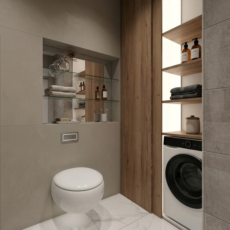 Дизайн ванной в стиле Минимализм — фото интерьера от нейросети RoomGPT