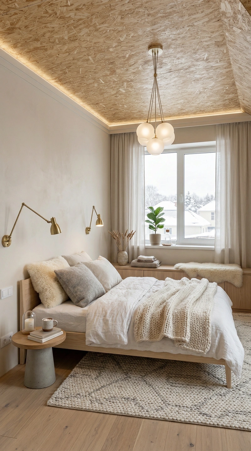Дизайн спальни в стиле Хюгге — фото интерьера от нейросети RoomGPT