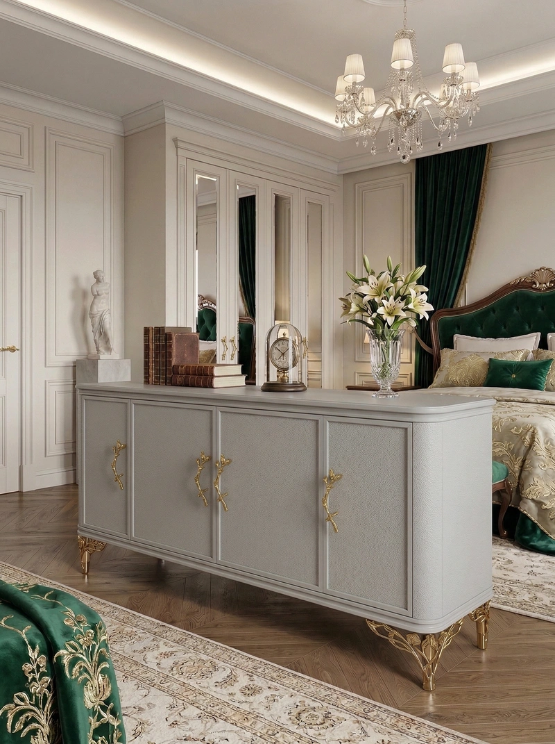 Дизайн спальни в стиле Классика — фото интерьера от нейросети RoomGPT