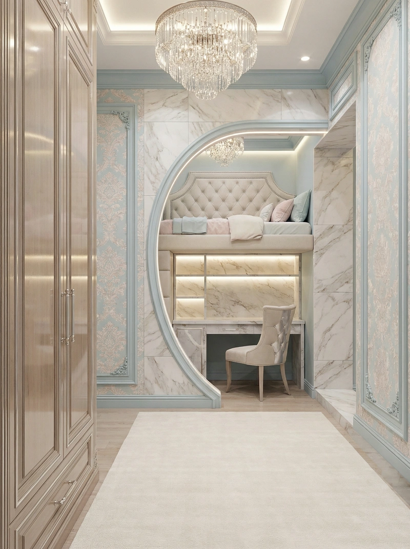 Дизайн детской в стиле Классика — фото интерьера от нейросети RoomGPT