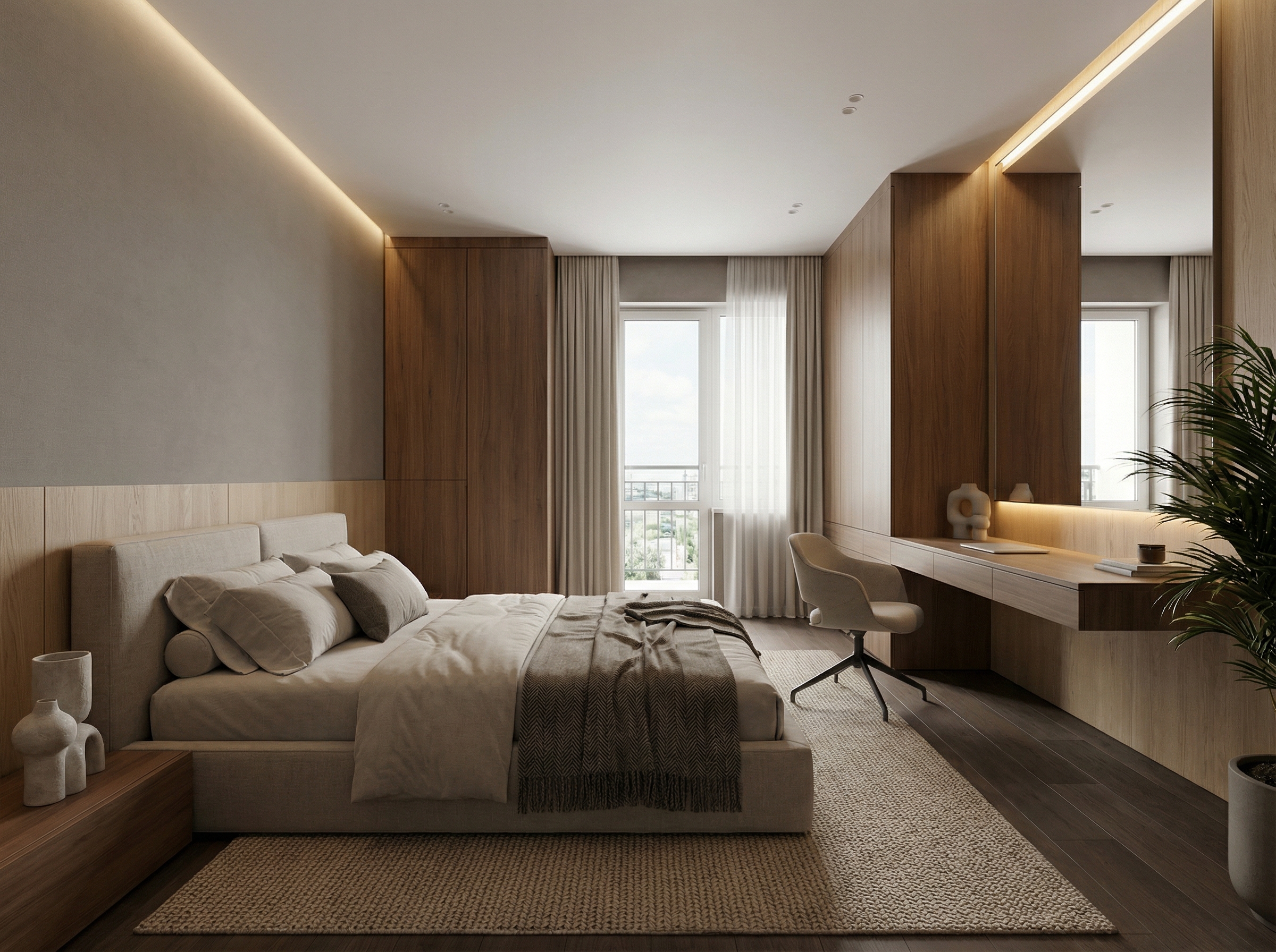 Дизайн спальни в стиле Минимализм — фото интерьера от нейросети RoomGPT