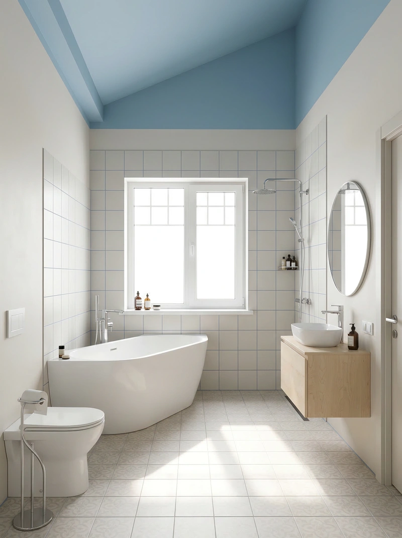 Дизайн интерьера в стиле Сканди — Ванная от нейросети RoomGPT