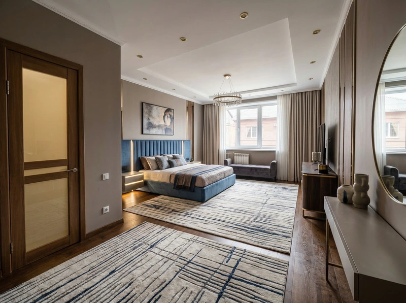 Дизайн спальни в стиле Контемпорари — фото интерьера от нейросети RoomGPT