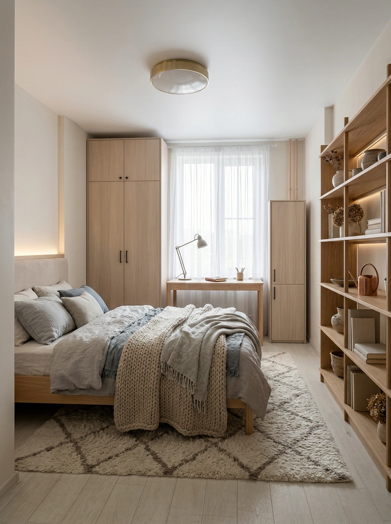 Дизайн интерьера в стиле Хюгге — Спальня от нейросети RoomGPT