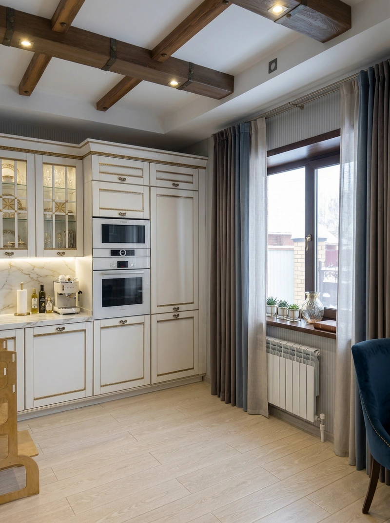 Дизайн интерьера в стиле Классика — Кухня от нейросети RoomGPT