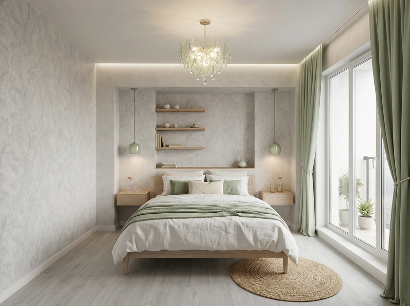 Дизайн интерьера в стиле Хюгге — Спальня от нейросети RoomGPT