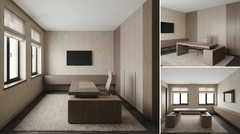 Дизайн интерьера в стиле Минимализм — Кабинет от нейросети RoomGPT