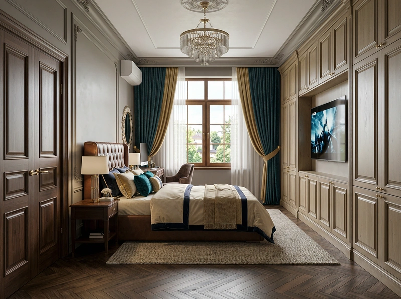 Дизайн интерьера в стиле Классика — Спальня от нейросети RoomGPT