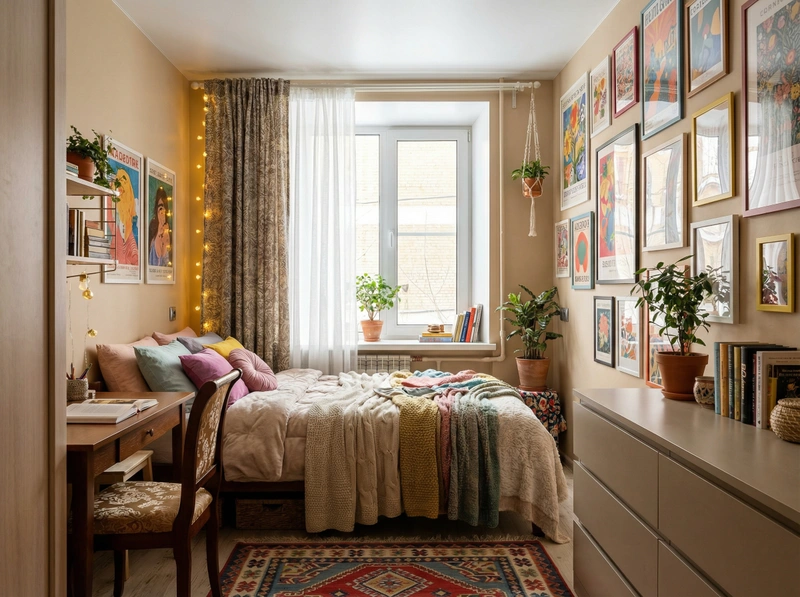 Дизайн интерьера в стиле Хюгге — Спальня от нейросети RoomGPT