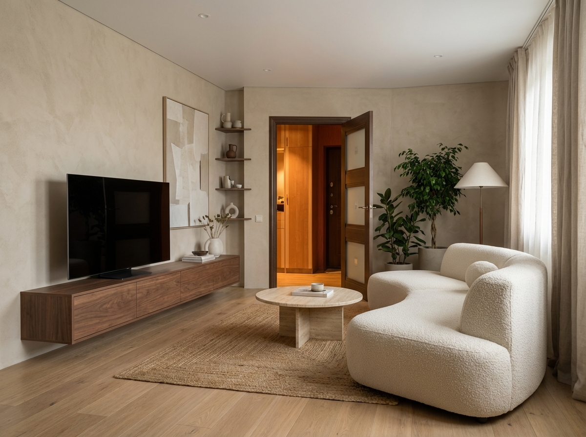 Дизайн гостиной в стиле Минимализм — фото интерьера от нейросети RoomGPT