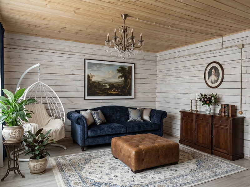 Дизайн интерьера в стиле Классика — Гостиная от нейросети RoomGPT