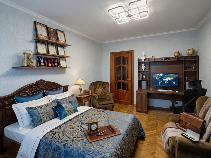 Дизайн спальни в стиле Классика — фото интерьера от нейросети RoomGPT