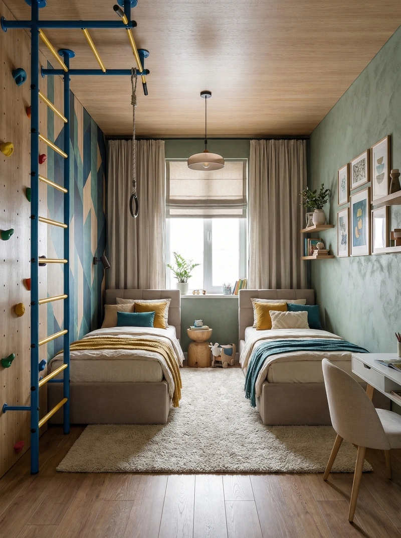 Дизайн детской в стиле Эклектика — фото интерьера от нейросети RoomGPT