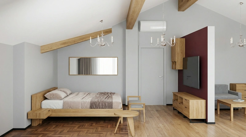 Дизайн интерьера в стиле Сканди — Спальня от нейросети RoomGPT