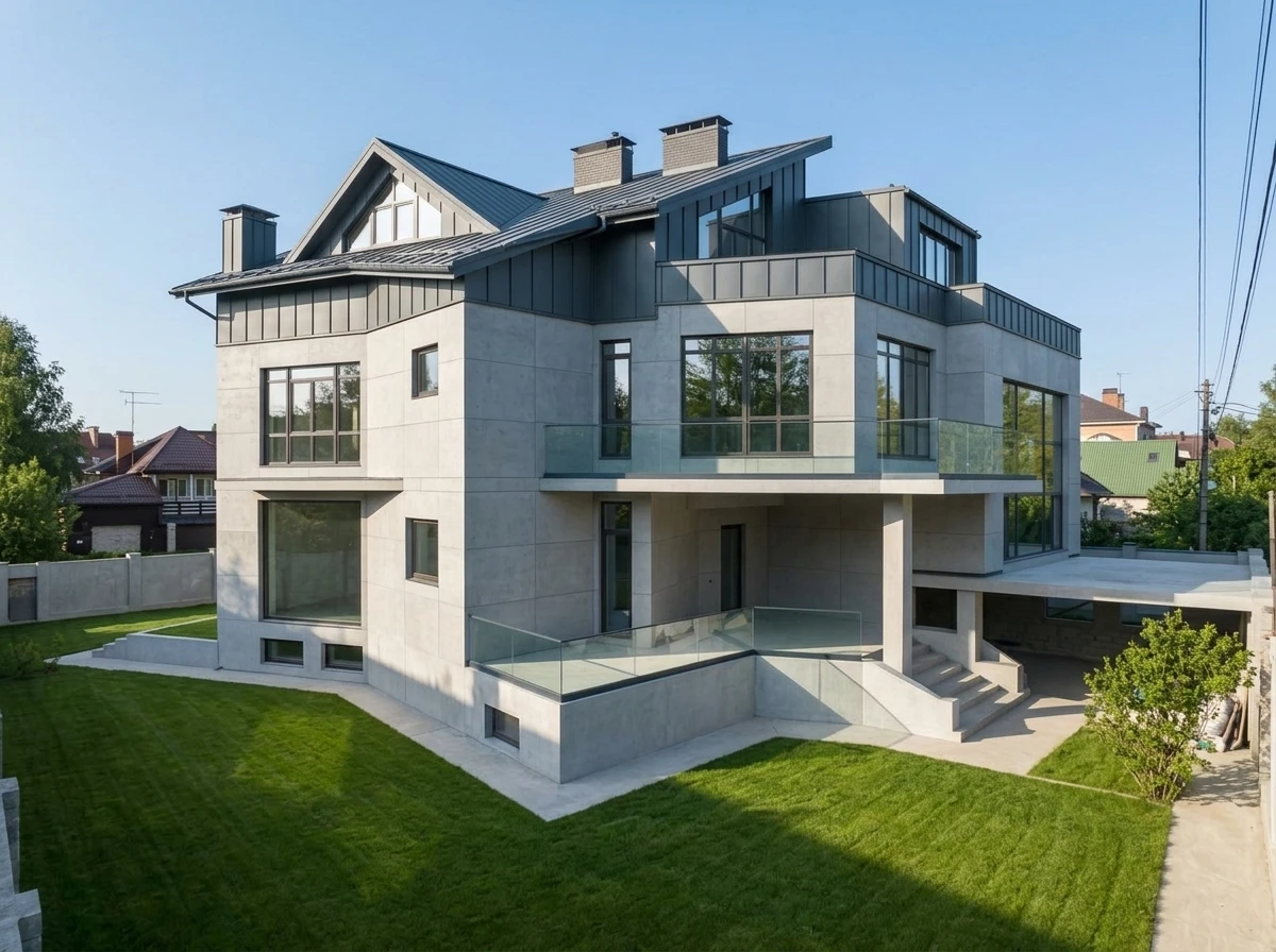 Дизайн фасада в стиле Минимализм — фото фасада от нейросети RoomGPT