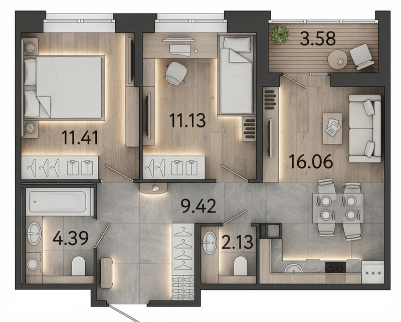 Дизайн спальни в стиле Минимализм — фото интерьера от нейросети RoomGPT