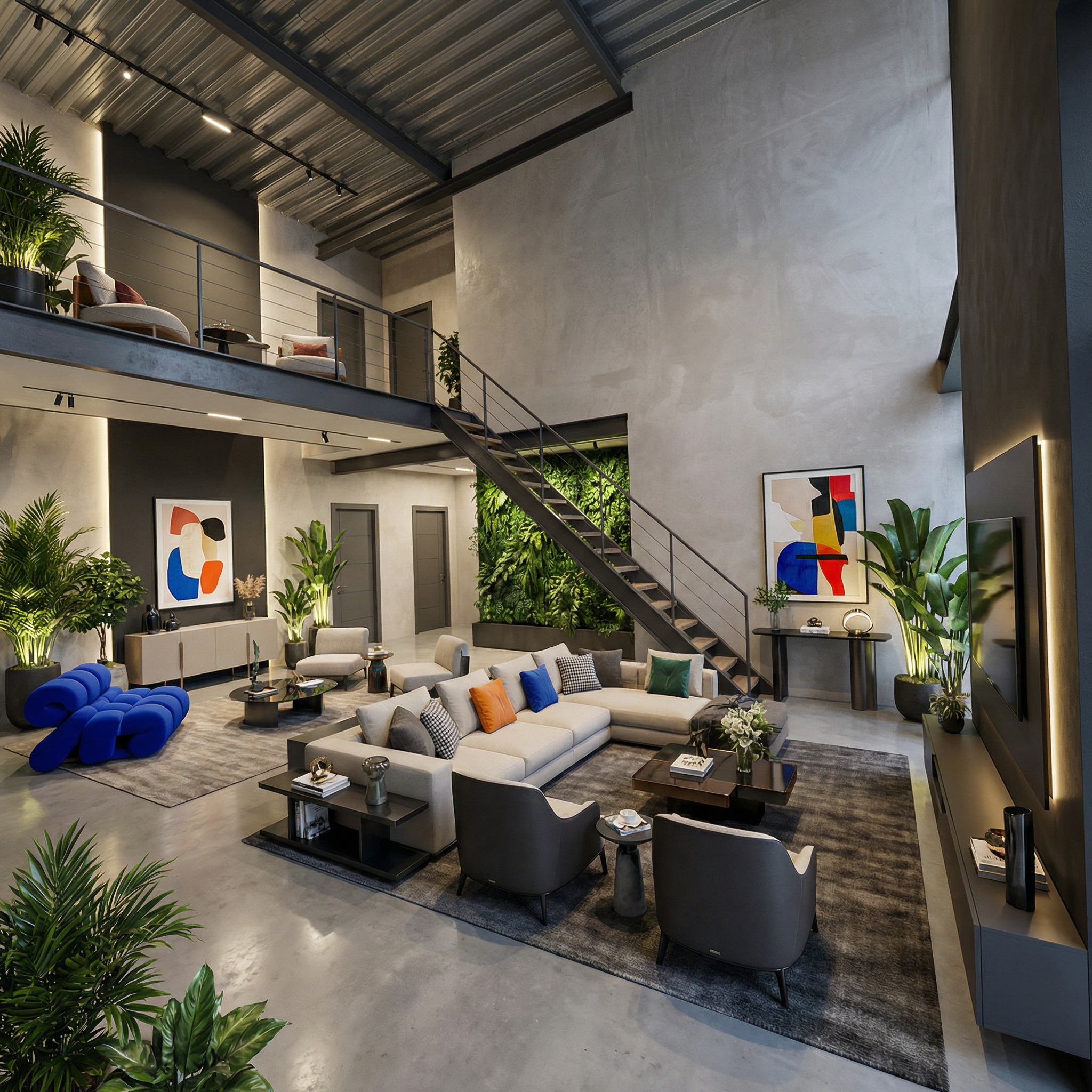 Дизайн гостиной в стиле Контемпорари — фото интерьера от нейросети RoomGPT