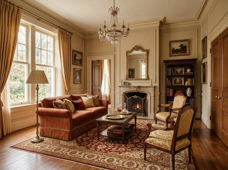 Дизайн интерьера в стиле Классика — Гостиная от нейросети RoomGPT