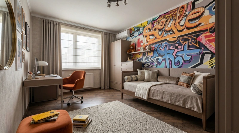 Дизайн гостиной в стиле Эклектика — фото интерьера от нейросети RoomGPT