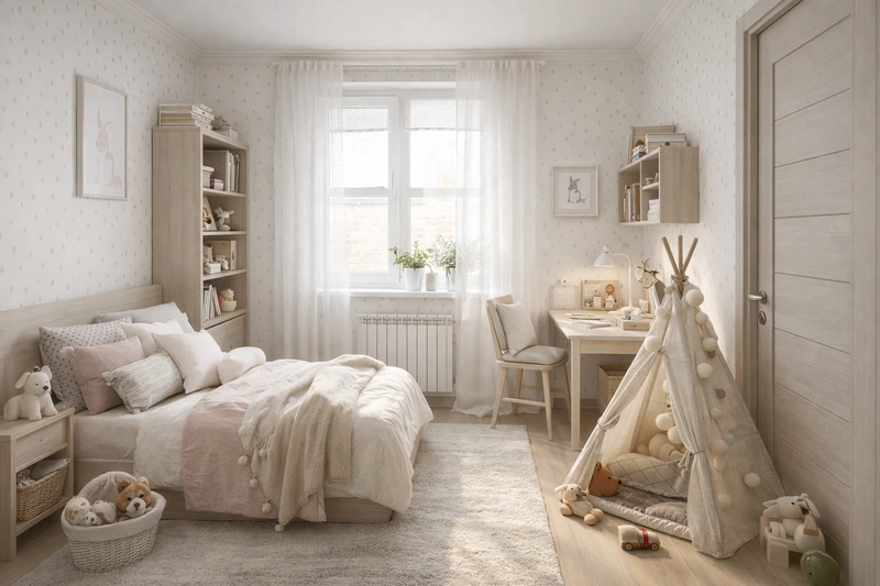 Дизайн интерьера в стиле Хюгге — Детская от нейросети RoomGPT