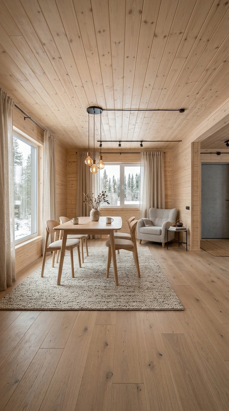 Дизайн гостиной в стиле Хюгге — фото интерьера от нейросети RoomGPT