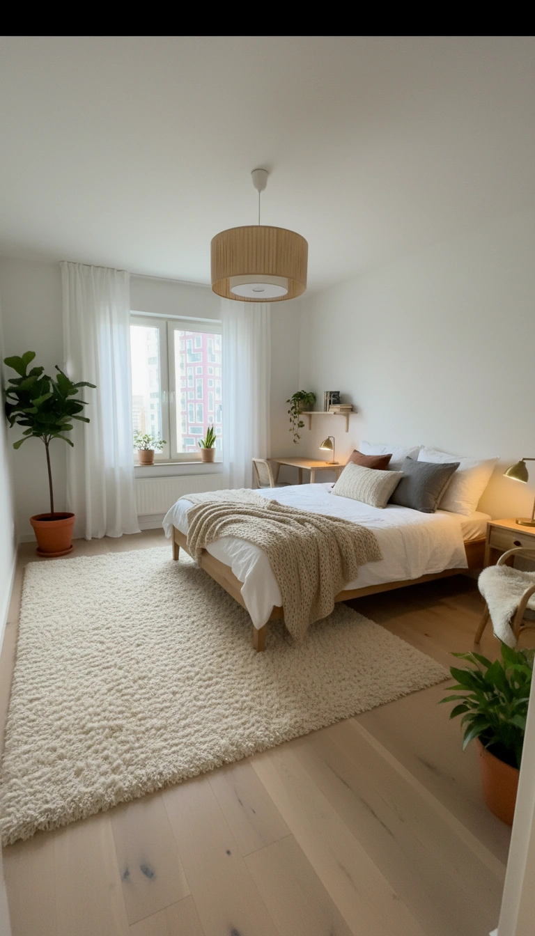 Дизайн интерьера в стиле Хюгге — Спальня от нейросети RoomGPT